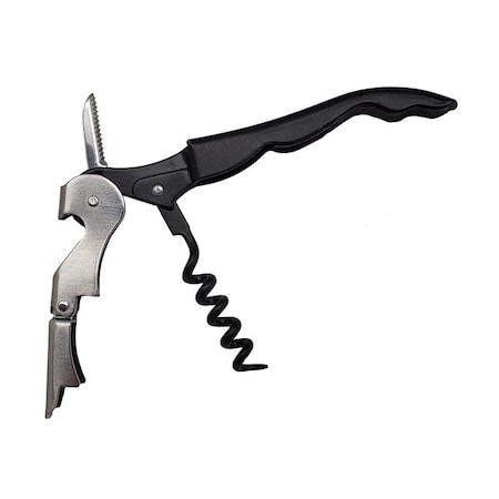 Bary3 BarY3 Black/Silver Steel/Polypropylene Waiter's Corkscrew BAR-0496